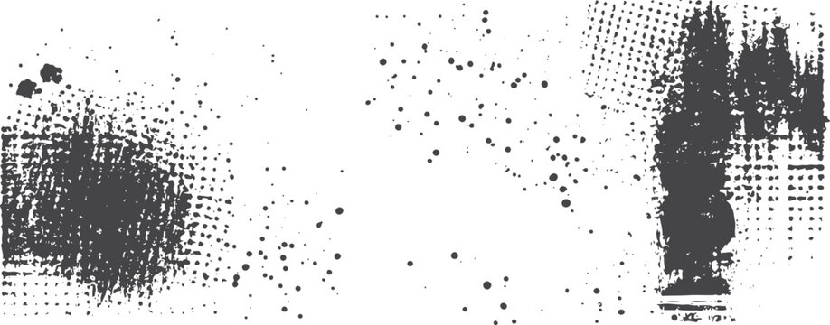 Grunge texture with halftone dots and ink splatters