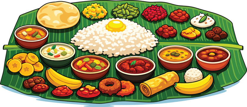 Flavors of Tradition &mdash; Onam Feast Served on Banana Leaf