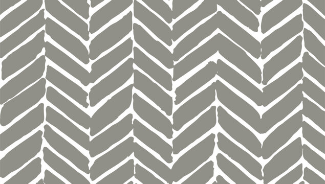 Hand-drawn gray and white herringbone pattern
