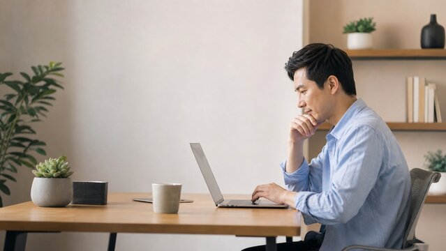modern remote work lifestyle remote worker in a calm workspace