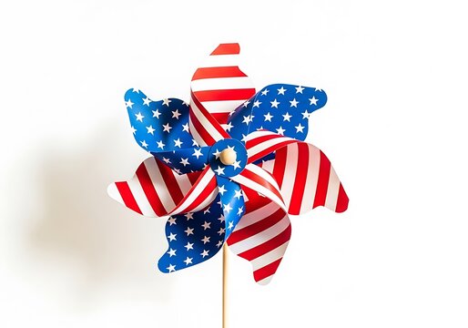 American independence day pinwheel with patriotic red white and blue colors