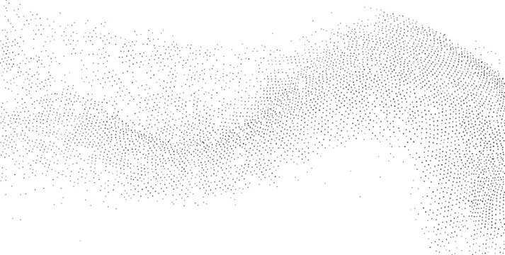 Wavy pattern of small black dots on white background