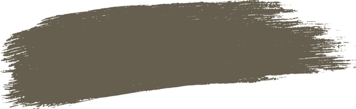 Wide brown paint brush stroke on white background