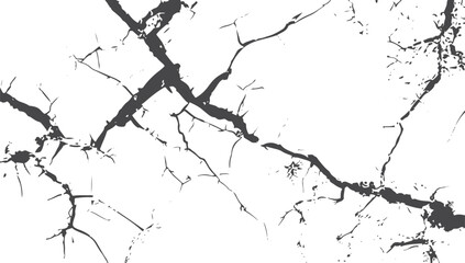 Obraz premium Black and white abstract grunge texture with cracks and fissures