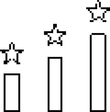 pixel art platform game elements retro arcade obstacles and stars isolated on transparent background