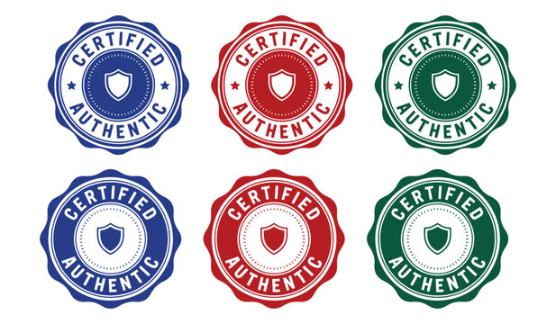 Certified Authentic seal emblem and badge set