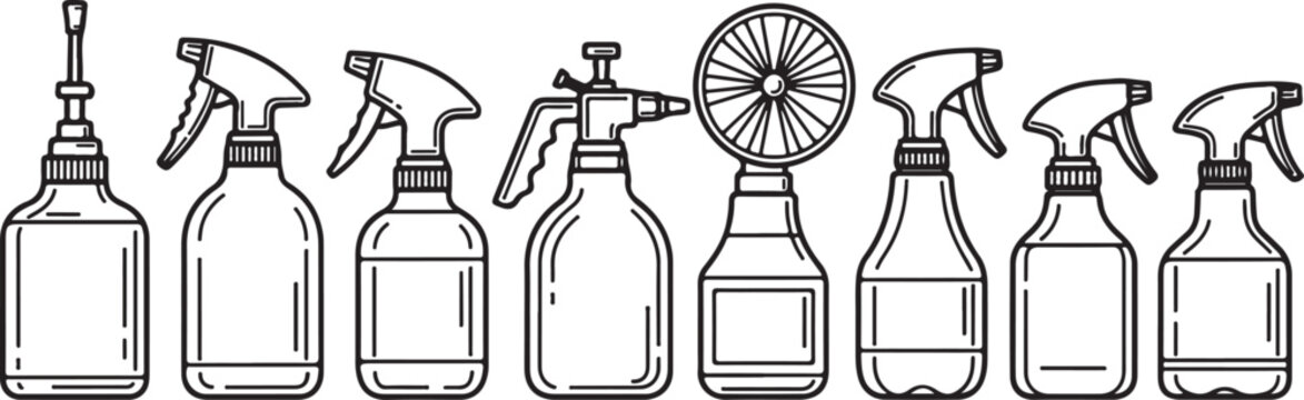 Set of vintage perrier glass bottles with corks and labels Vector