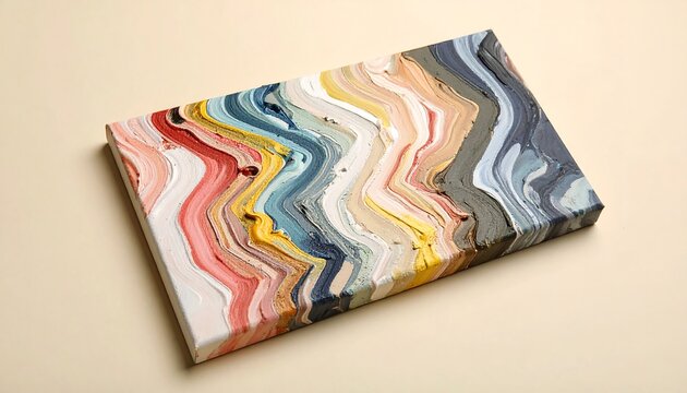 Zigzag canvas sample on light cream background for textile design, fabric pattern and material swatch concept
