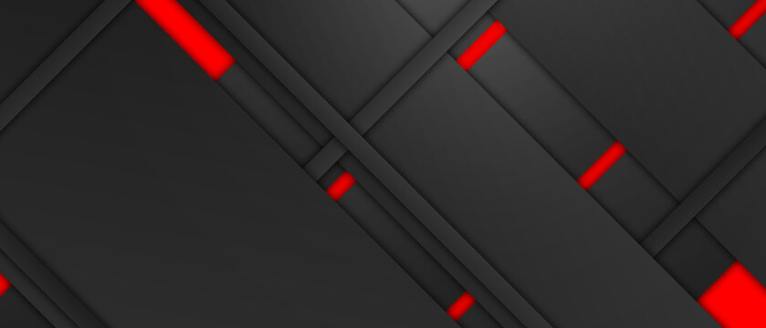 black background with red lines creating modern design