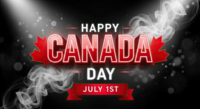 Happy canada day july 1st celebration background with text copy space