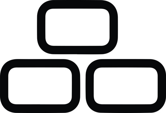 Minimal Layout Grid Outline Icon for User Interface Dashboard Web Design and Application Structure Illustration