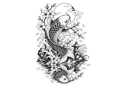 Koi Fish Japanese Tattoo Art.