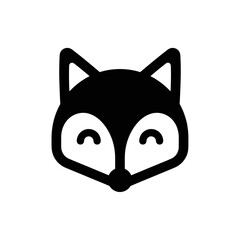Obraz premium Minimalist Cute Fox Head Vector Icon