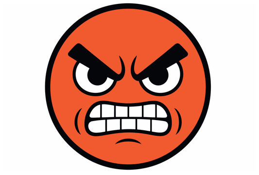 Angry Face Emoji Expression.