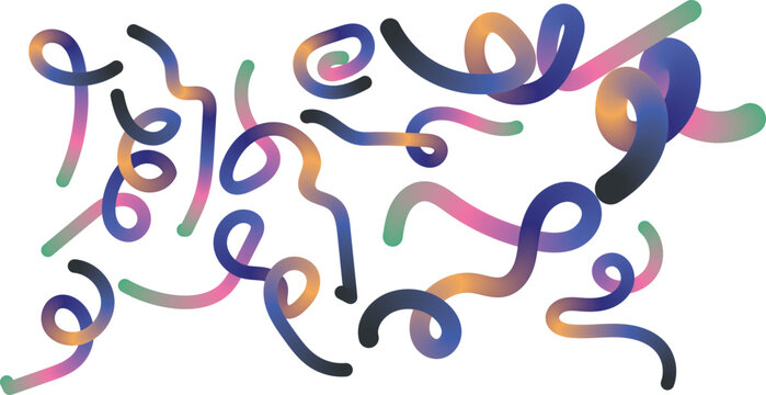 Vibrant multicolored abstract scribble doodle on white