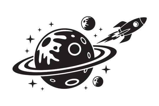 Collection of four diverse vector graphic icons including a fishing scene a possum animal a duck character and space