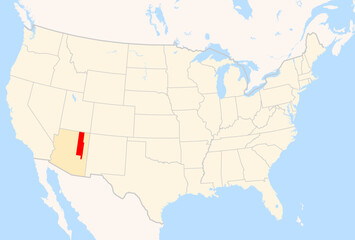 Fototapeta premium Locator Map of the County Navajo (Arizona, US) showing the Contiguous United States with the highlighted County