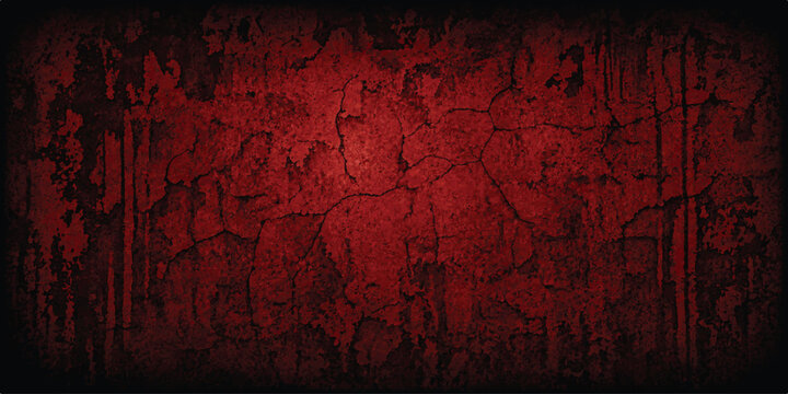 Dark Red Grunge Texture Background with Distressed Wall Pattern and Abstract Vintage Industrial Surface Design