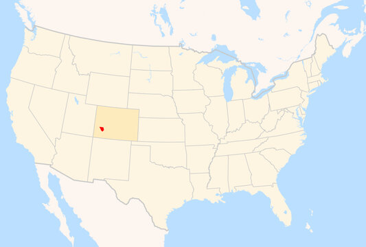 Locator Map of the County Ouray (Colorado, US) showing the Contiguous United States with the highlighted County