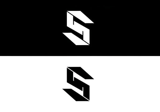 Abstract s letter typography 3D illustration with alphabet typography minimalist geometric monogram contrast branding identity creative charachter