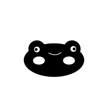 Minimalist frog face icon