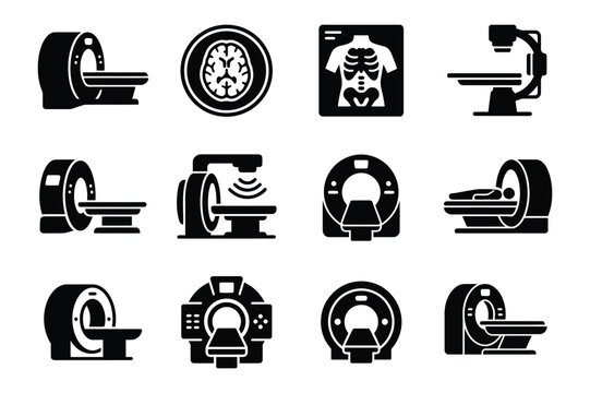 CT scan icon silhouette vector illustration design