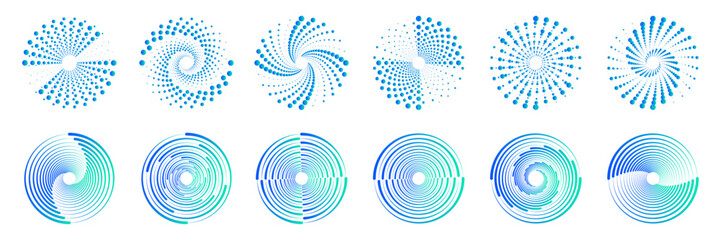 Modern abstract halftone circle background with dotted geometric frame and vector design elements for branding and UI kits. PNG halftone vortex circle. © goldstock