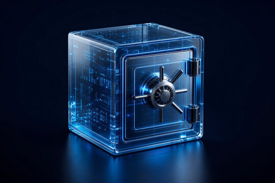 Transparent Digital Safe Vault with Data Circuit Interior