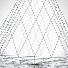 Obraz premium Abstract Technology Wireframe Pyramid