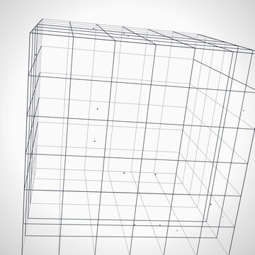 Abstract Technology Wireframe Cube