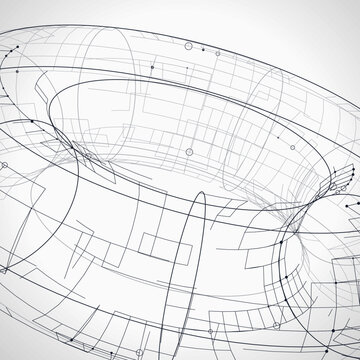 Abstract Technology Wireframe Torus