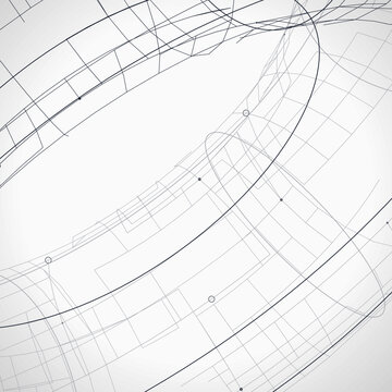 Digital 3D Torus Network Background