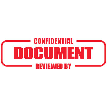 A rubber stamp marks a confidential document with a red ink seal.