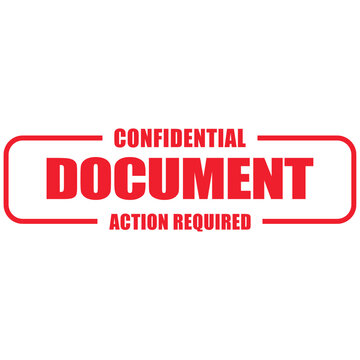A red rubber stamp on a document reads confidential action required.