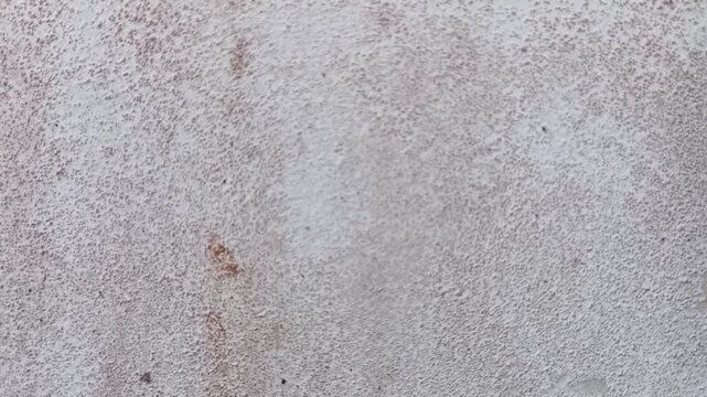 Detailed view of an aged, uneven, and rough plaster wall texture in off-white and brown tones, perfect as a versatile background