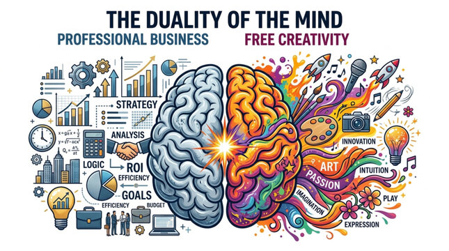 Duality of the Mind Professional Business Free Creativity.
