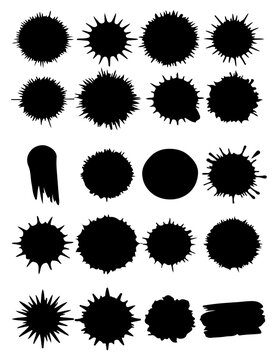 Abstract Black Brush Strokes Set Illustration Design Collection on White Background. Modern Artistic Ink Brushes, Hand Drawn Paint Texture Elements.