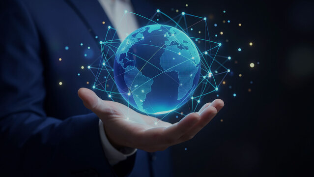 hand holding globe
