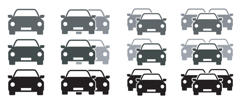 Flat pack of cars in different styles Vector, illustration