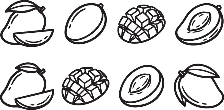 Black and white line art collection of decorative knots and scrolls Vector