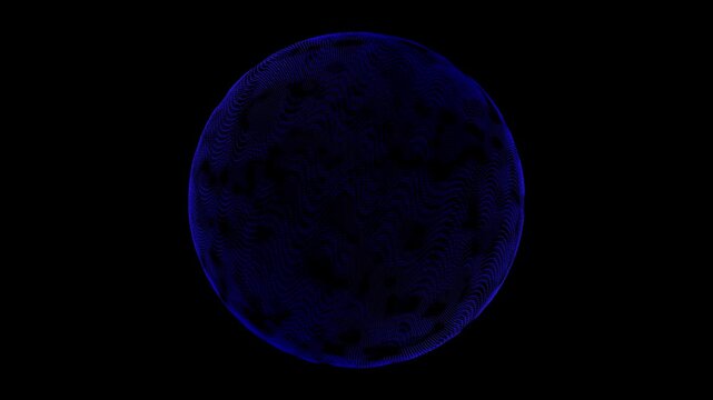 Abstract blue circular pattern with intricate details on black