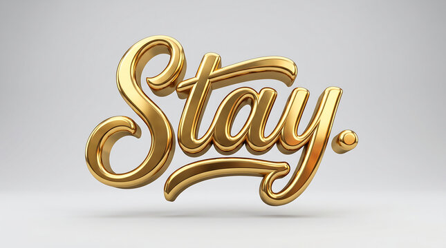Luxury 3D Golden Cursive Lettering Text Effect Isolated on Minimalist Clean Background