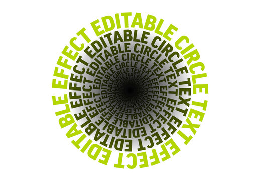 Abstract Spiral Circle Editable Customizable Text Effect with Green Typography Concept
