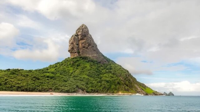 Fernando de Noronha in Brazil. Morro Dois Irmaos and Baia dos Porcos.