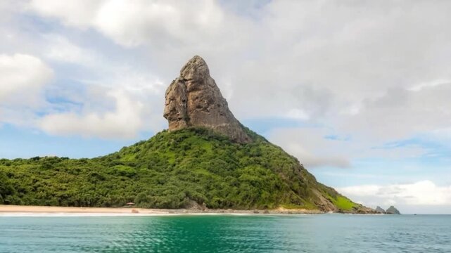 Fernando de Noronha in Brazil. Morro Dois Irmaos and Baia dos Porcos.