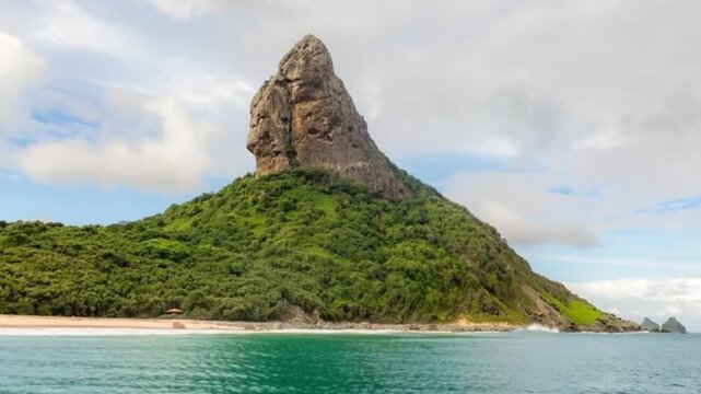 Fernando de Noronha in Brazil. Morro Dois Irmaos and Baia dos Porcos.