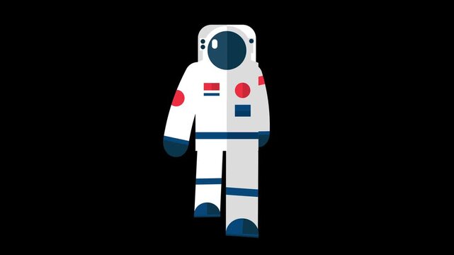 3d astronaut character standing in space with earth and flags on suit
