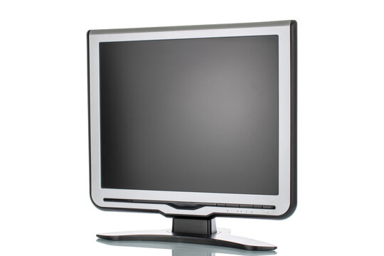 Monitor isolated on white background, close-up.