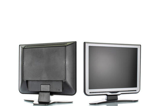 Monitor isolated on white background, close-up.
