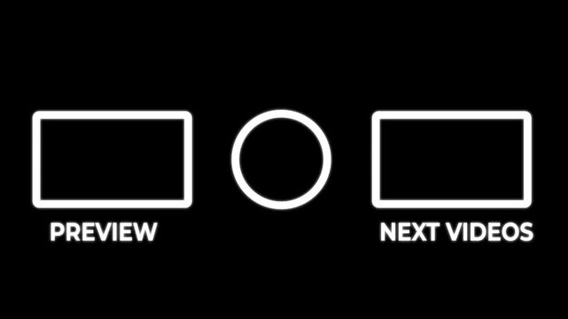 Animated Youtube end screen animation, simple suggestion videos youtube outro on a black background.